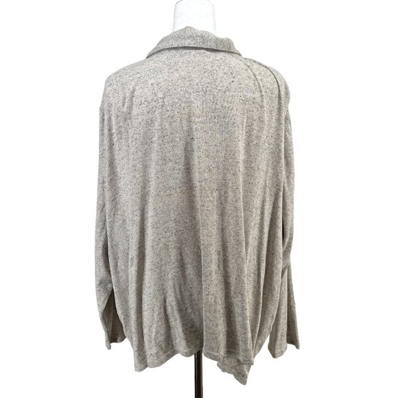 J. Jill Button Front Top Twist Long Sleeve Collared Supima Cotton Womens 3X Gray - Picture 5 of 12